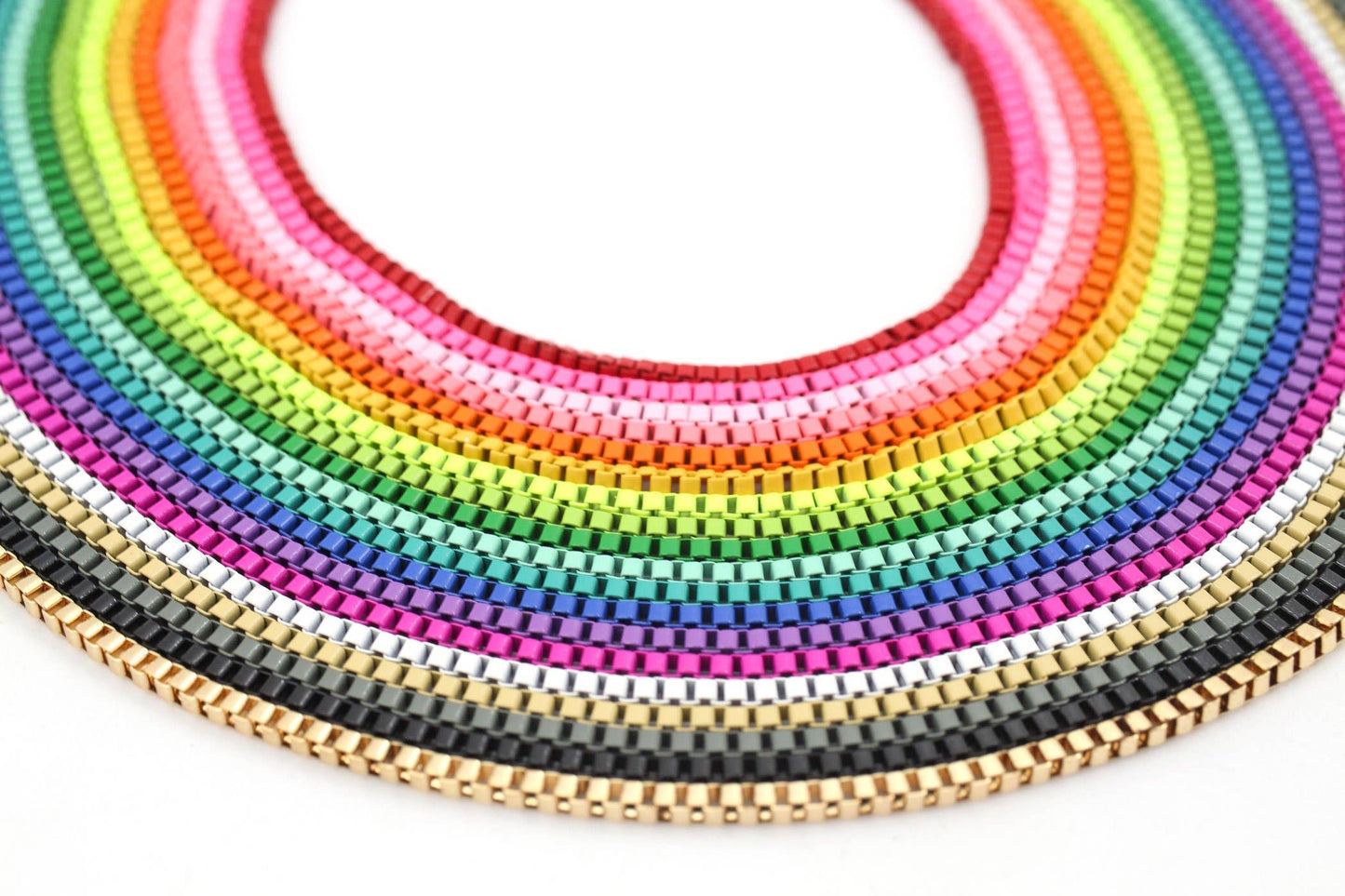 Enamel Box Chain Necklace