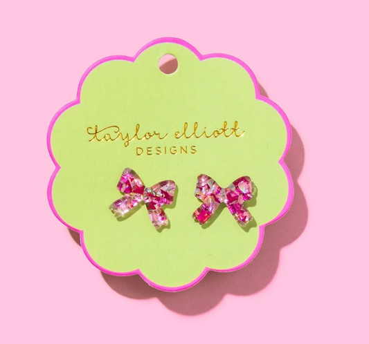 Glitter Bow Earrings