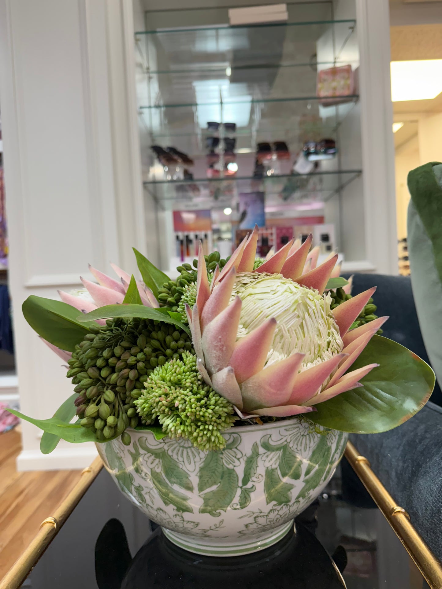 Chinoiserie Bowl Protea and Sedum