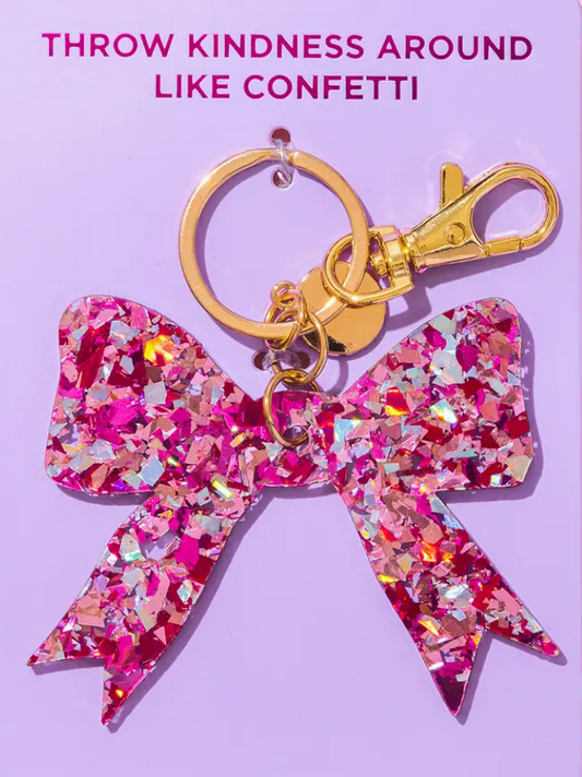 Glitter Bow Keychain