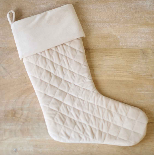 Cream Quilted Stocking