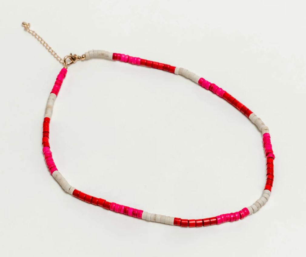 Tulum Pink and Red Necklace